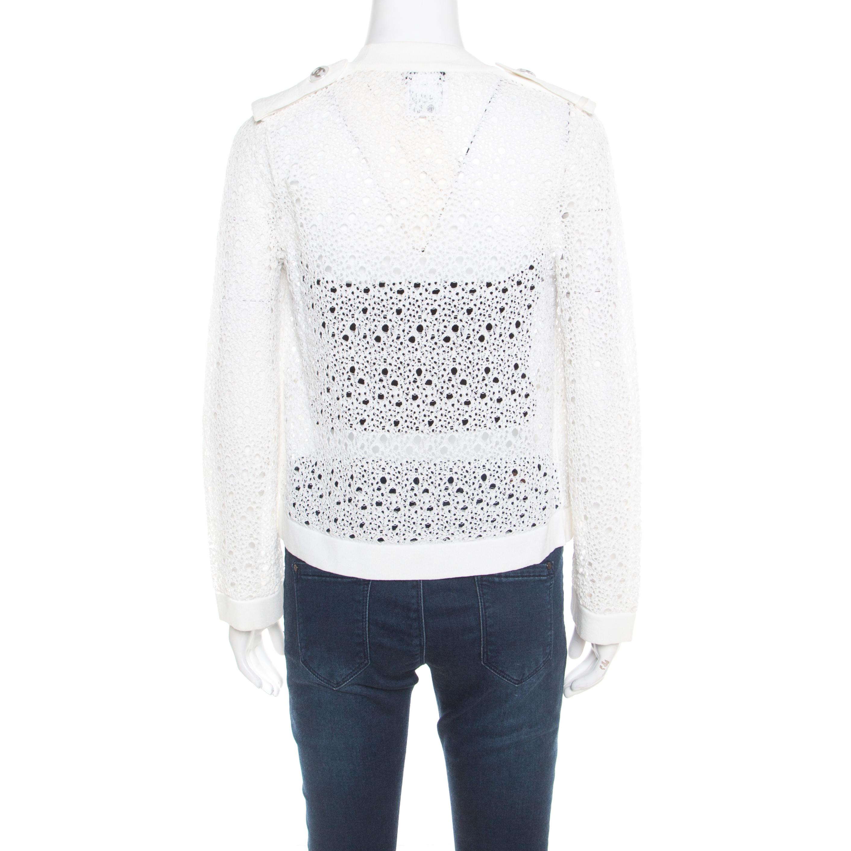 white crochet cardigan