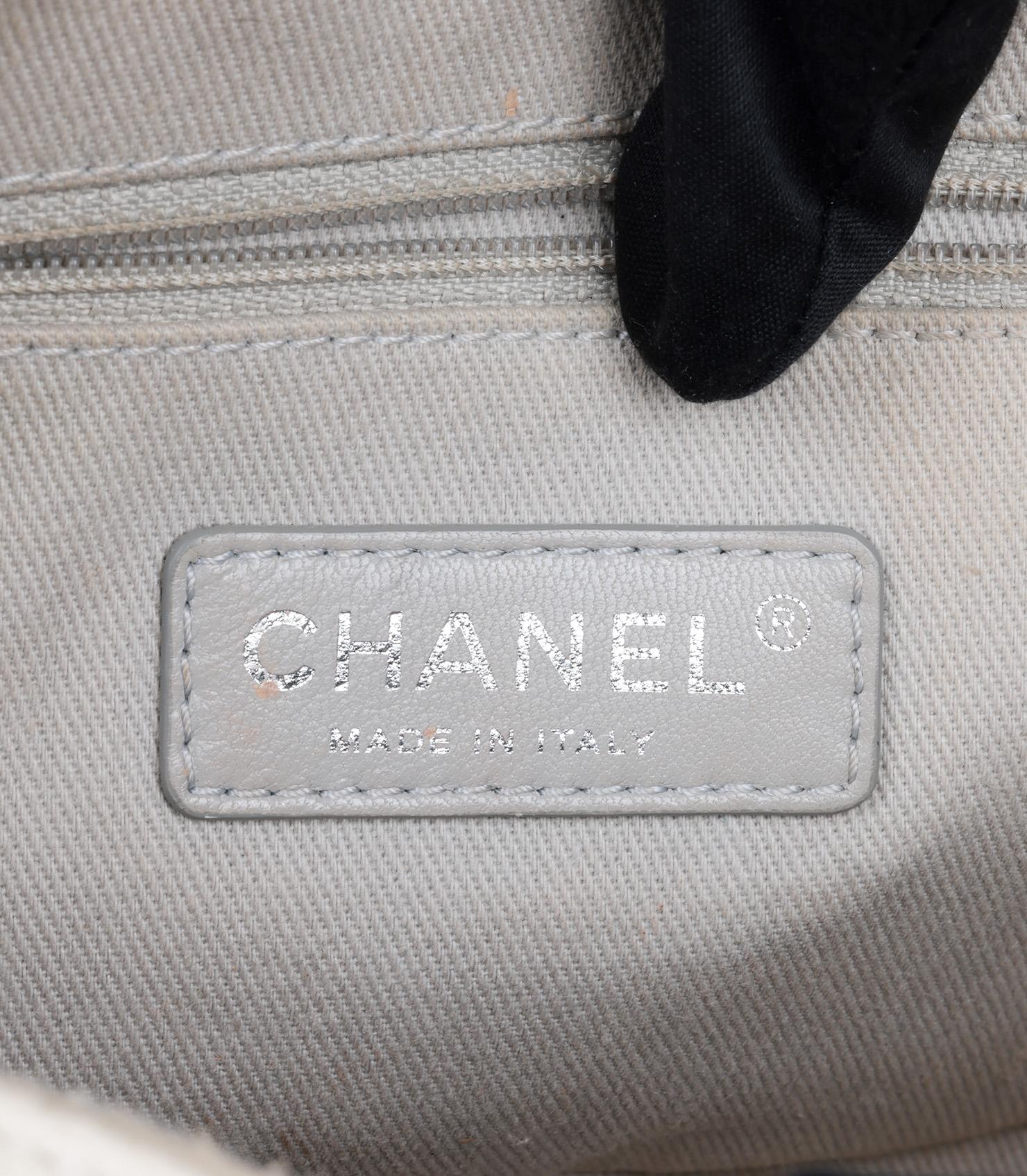 Chanel Off White Quilted Caviar Leather Medium Easy Carry Classic Flap Bag 4