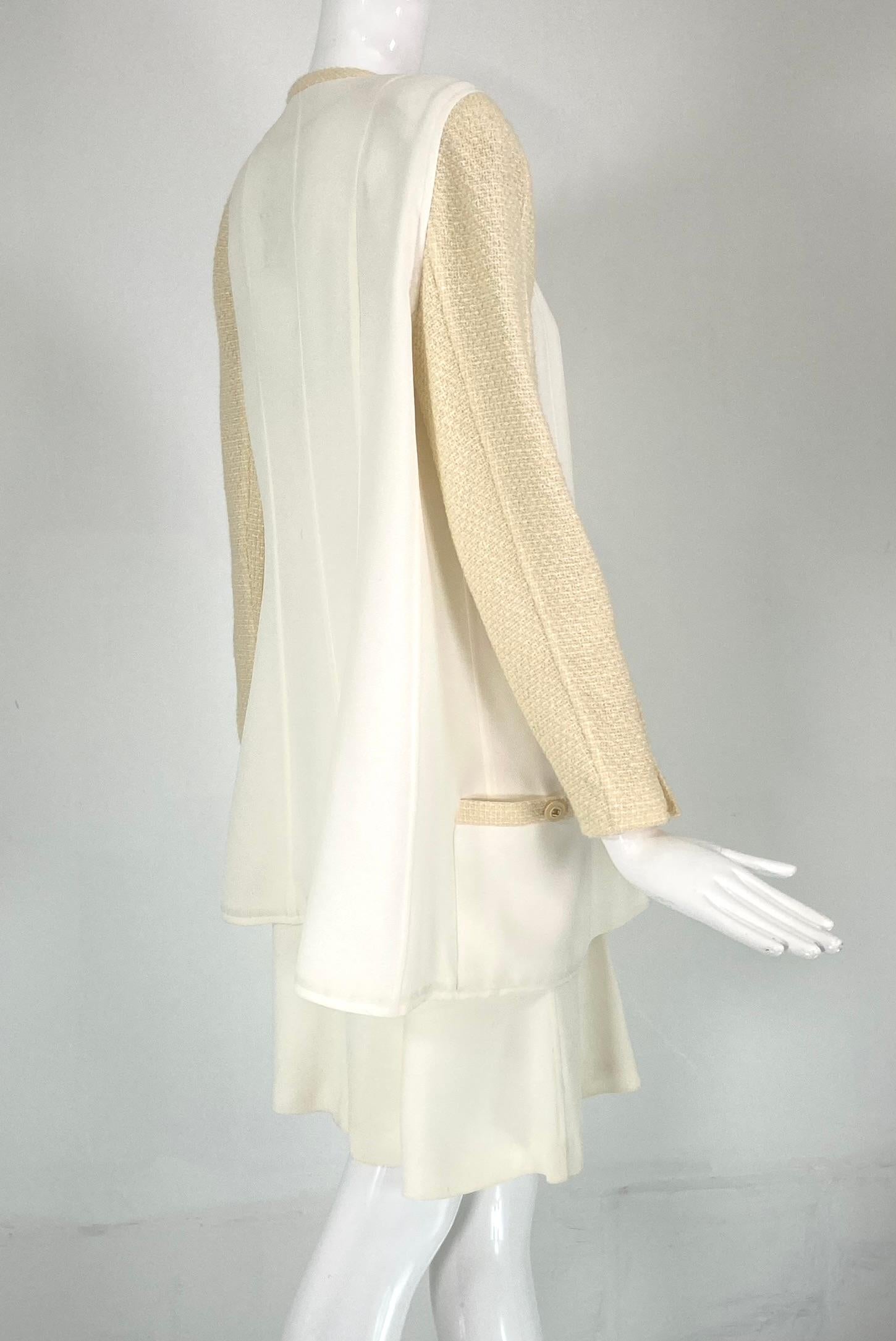 Chanel Off White Two Piece Spaghetti Strap Sun Dress & Tweed Jacket 1994E 6