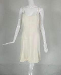 Chanel Off White Two Piece Spaghetti Strap Sun Dress & Tweed Jacket 1994E