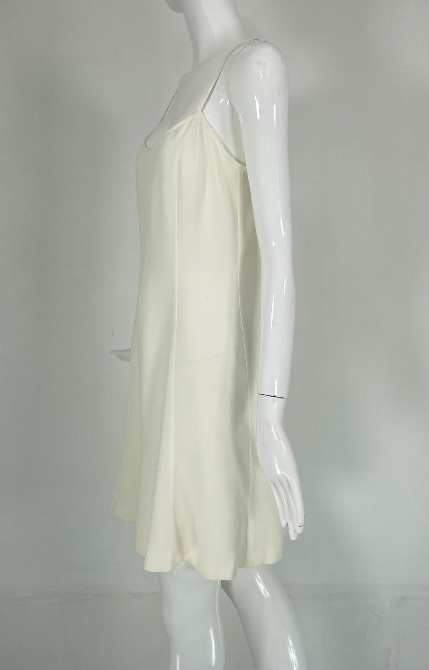 Chanel Off White Two Piece Spaghetti Strap Sun Dress & Tweed Jacket 1994E In Good Condition In West Palm Beach, FL