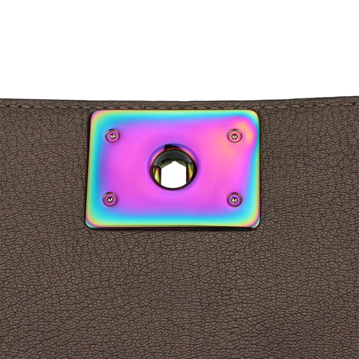 CHANEL Old Medium Boy Bag Bronze Iridescent Goatskin with Rainbow Hardware 2016 8