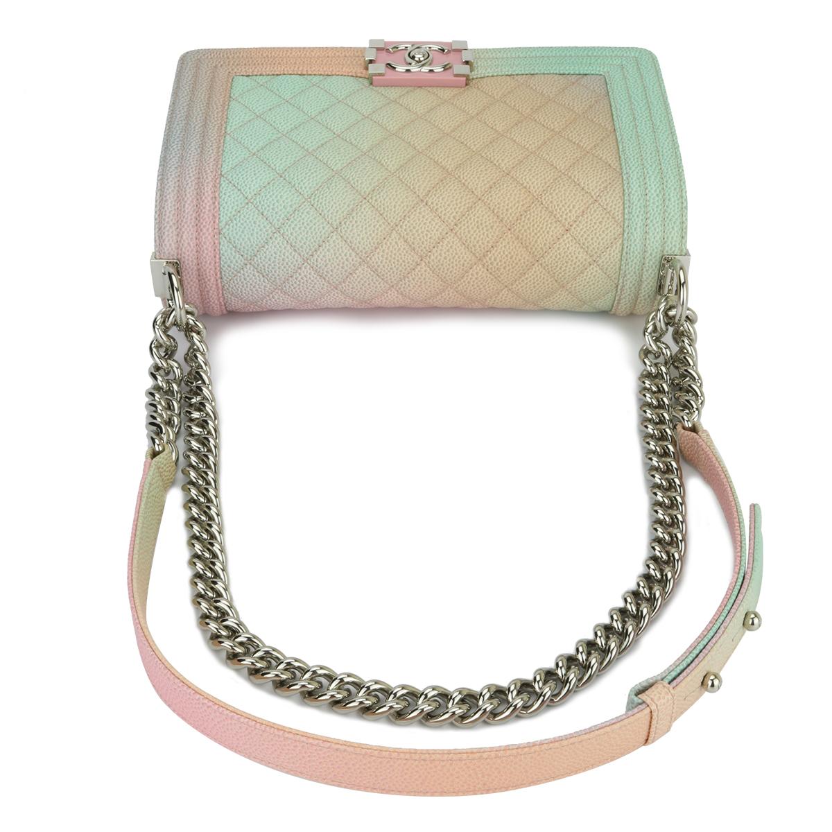 Chanel Old Medium Boy Bag Rainbow Caviar with Silver Hardware 2018 3