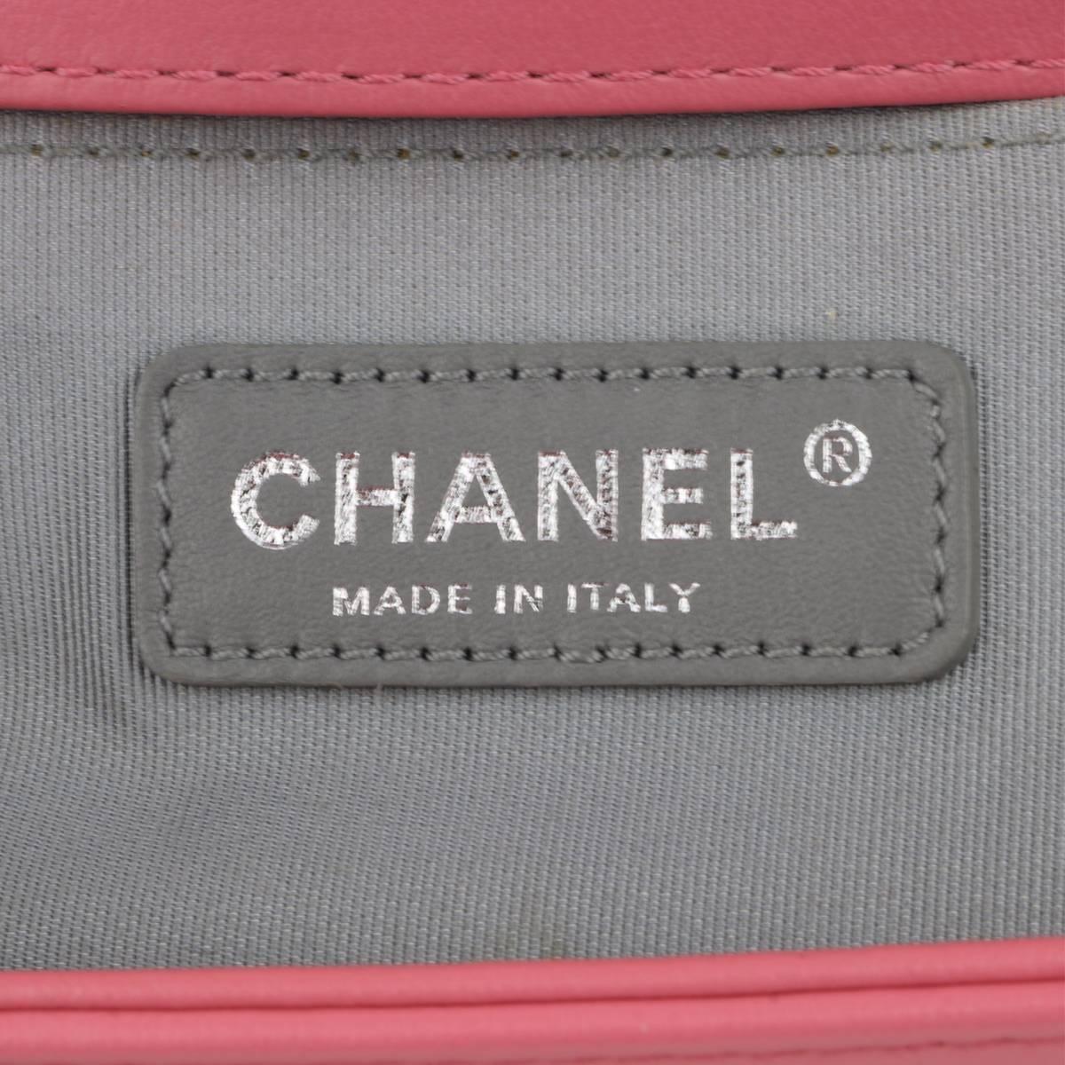 Chanel Old Medium Chevron Boy Pink Calfskin with Shiny Silver Hardware 2016 3
