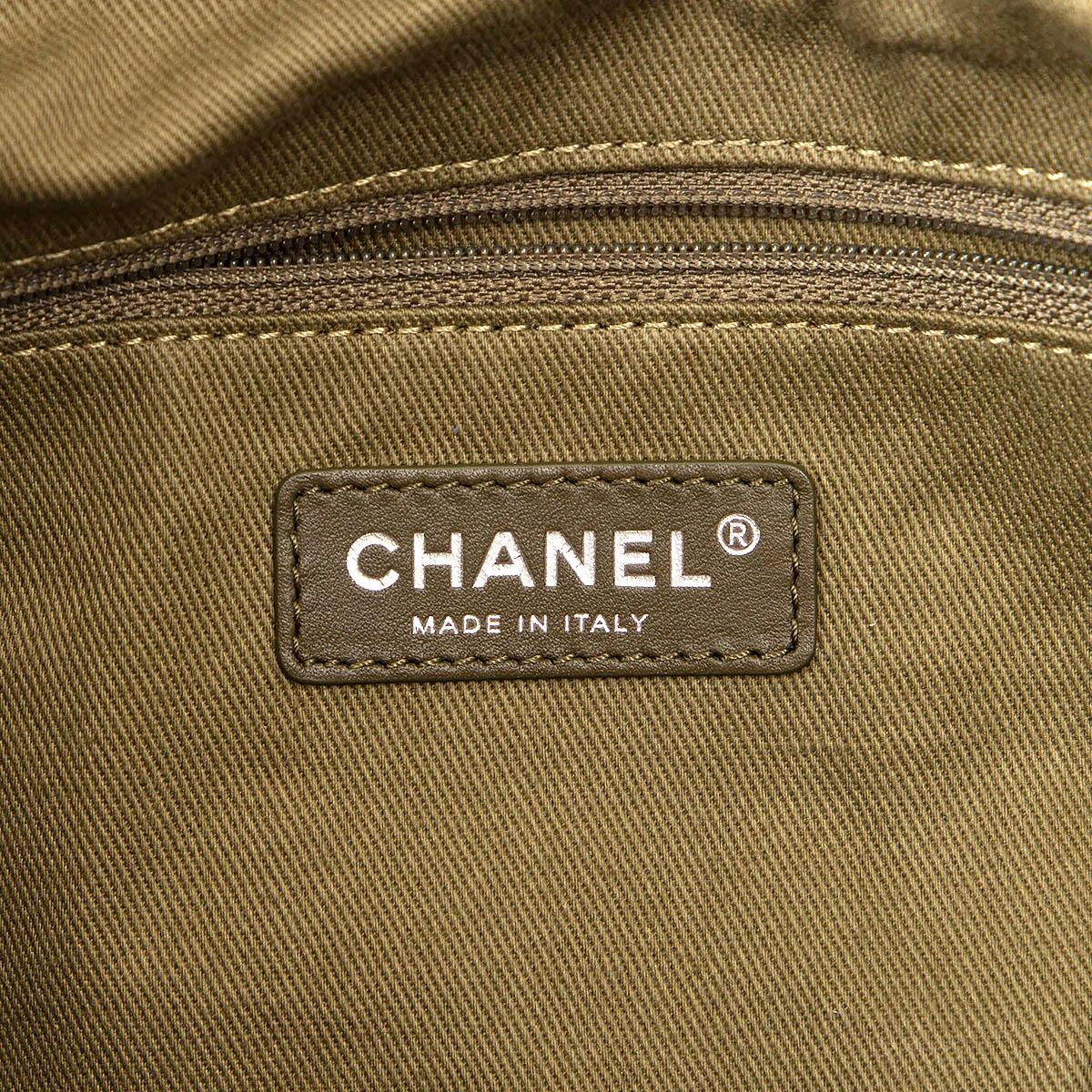 CHANEL olive green canvas 2018 DOUBLE FACE FRINGED TOTE Bag 1