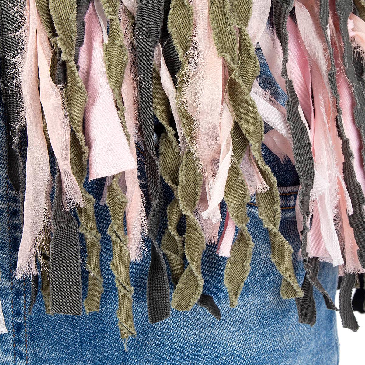 CHANEL algodón verde oliva 2017 CUBA FRINGE CHAQUETA MANGA CORTA 36 XS en venta 3