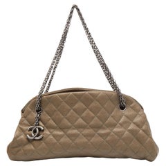 Chanel Olive Green Quilted Caviar Leather Medium Just Mademoiselle Bowler Bag