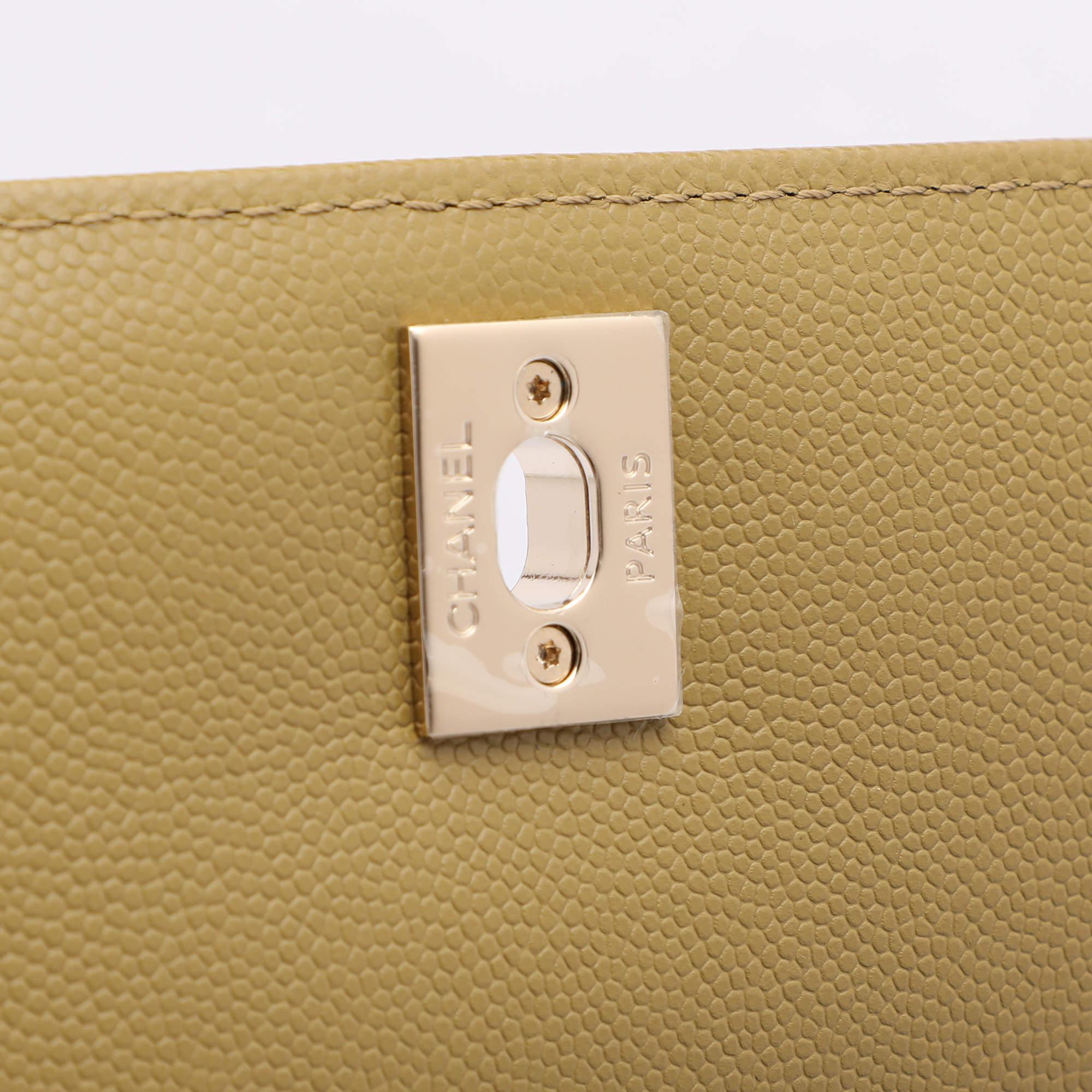 Chanel Olive Green Quilted Caviar Leather Mini Coco Top Handle Bag 1