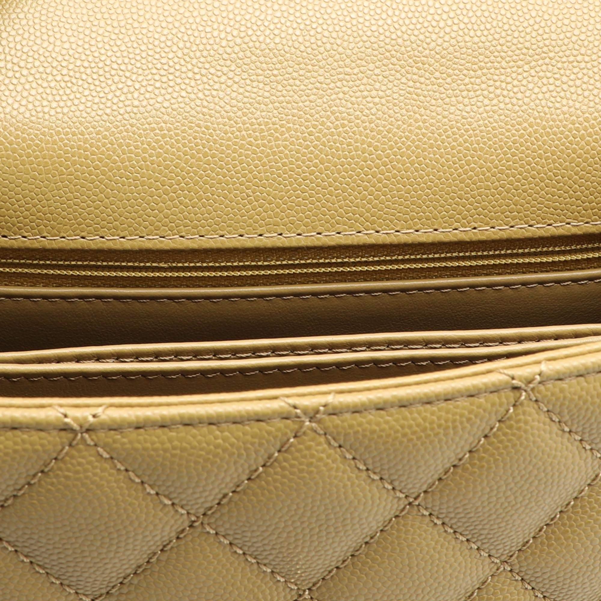 Chanel Olive Green Quilted Caviar Leather Mini Coco Top Handle Bag 3