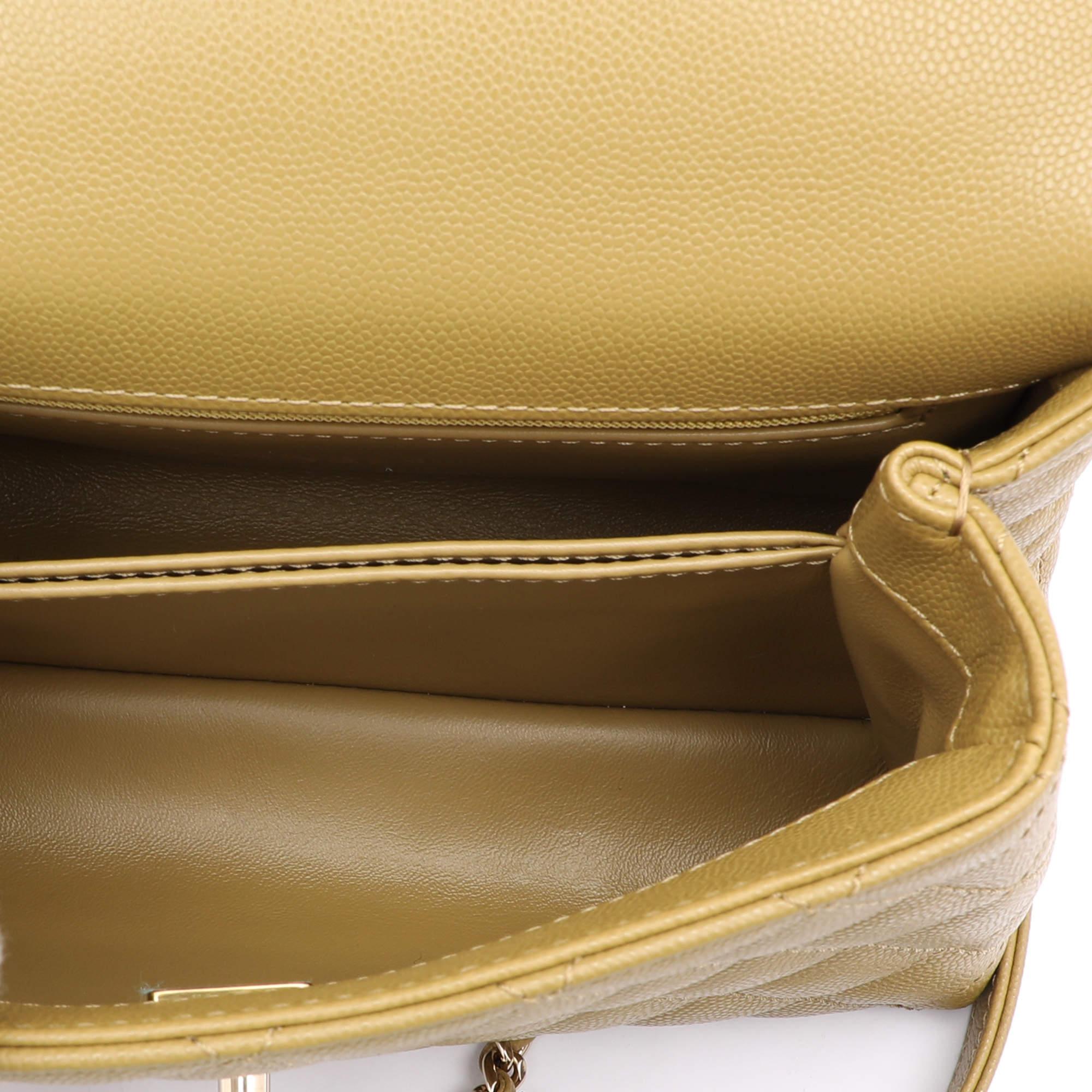 Chanel Olive Green Quilted Caviar Leather Mini Coco Top Handle Bag 4