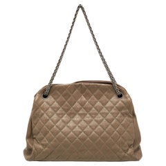 Chanel Olive Green Quilted Leather Large Just Mademoiselle Shoulder Bag