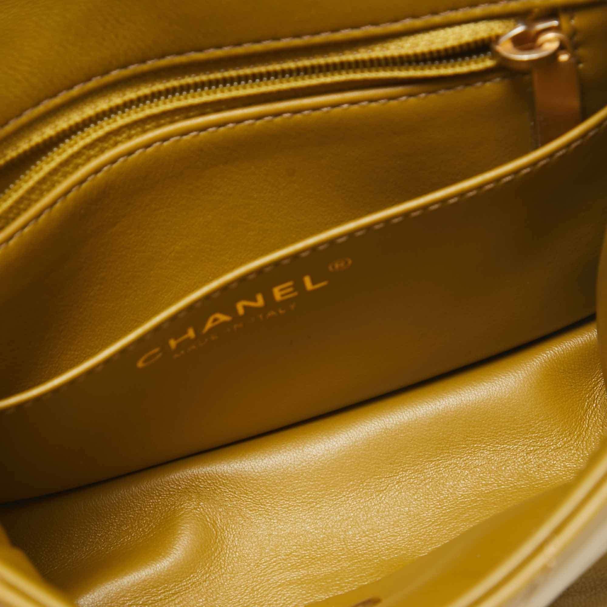 Chanel Olive Green Quilted Leather Mini Classic Flap Bag 2