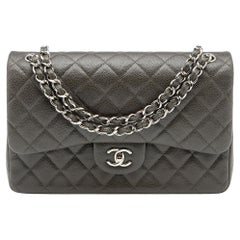 Chanel Gold Quilted Caviar Medium Double Flap Bag Gold Hardware
