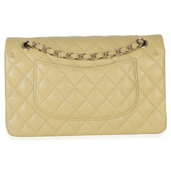 Chanel Olive Quilted Caviar Medium Classic Double Flap Handbag