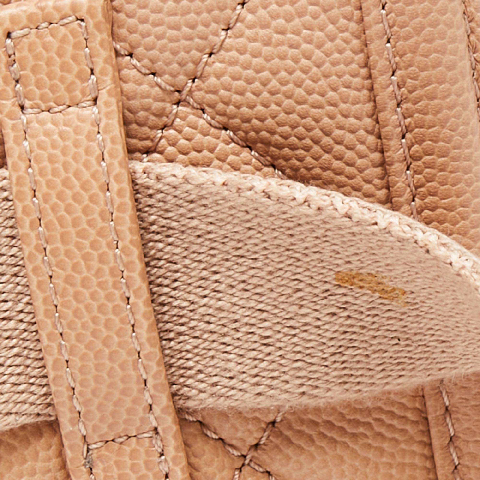 Chanel Ombre Beige Quilted Caviar Leather CC Flap Belt Bag 5