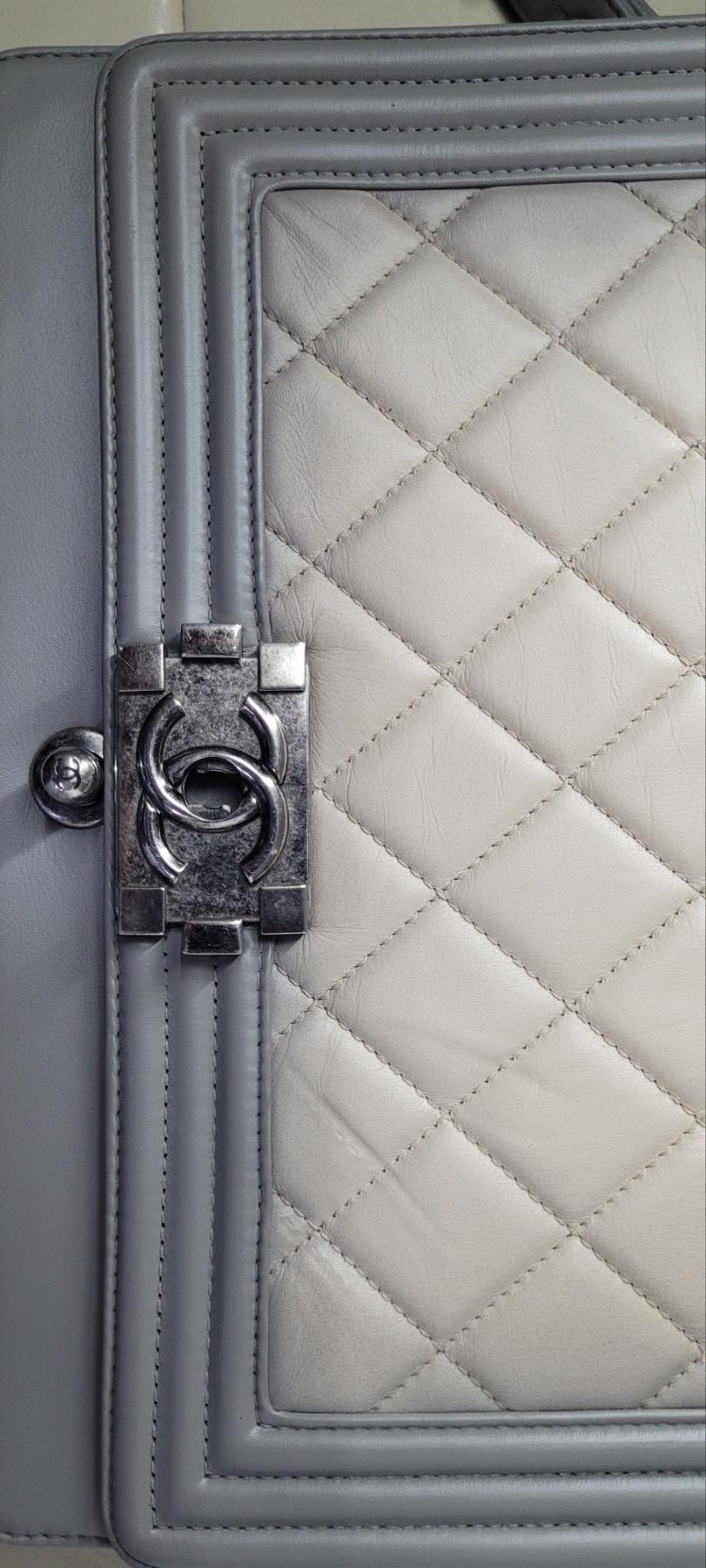 CHANEL Ombre Boy Large Quilted Flap Bag  8