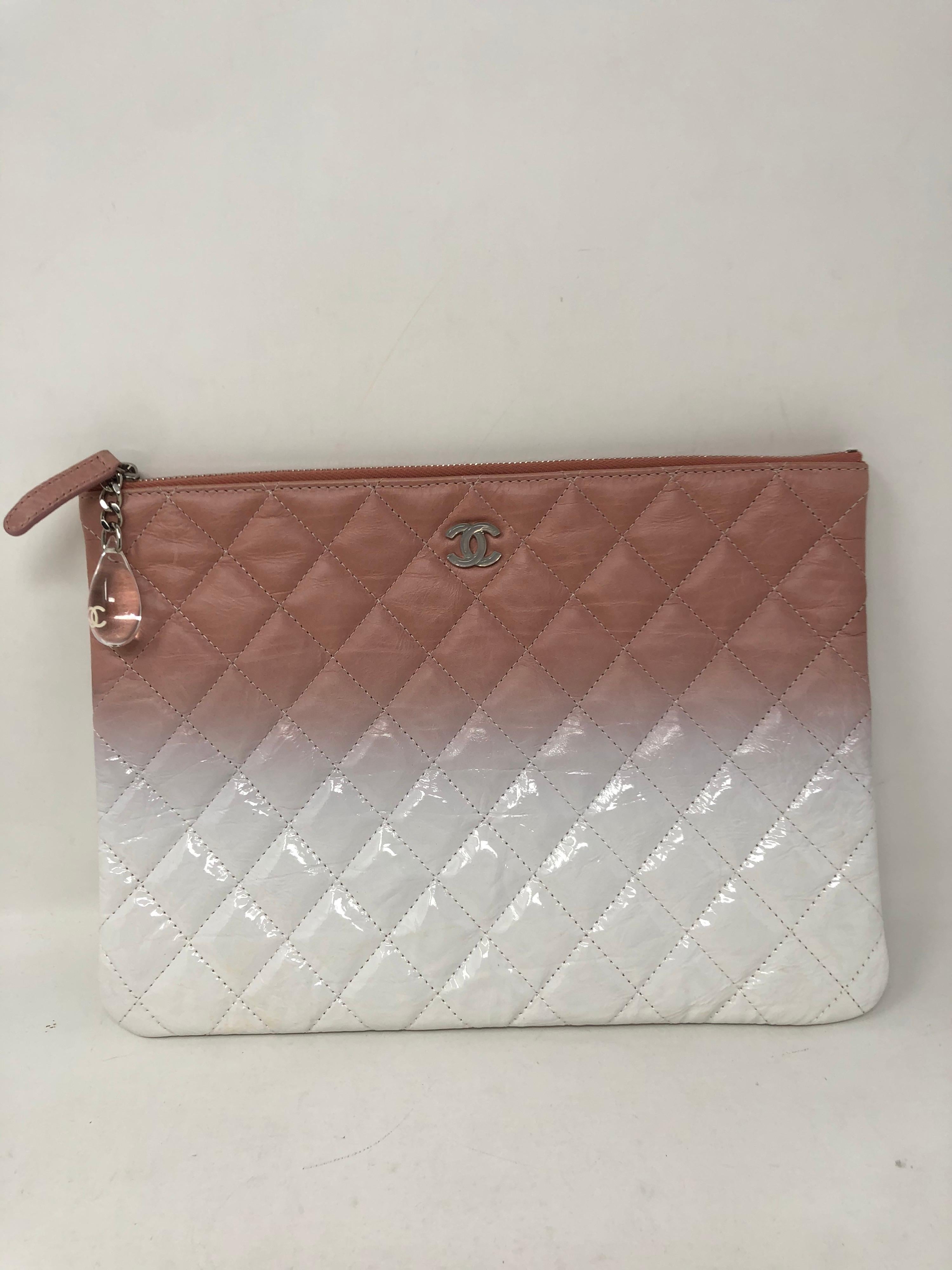 Gray Chanel Ombre Clutch Pink 