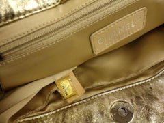 Chanel Ombre Logo Chain Flap 230549 Gold Leather Shoulder Bag