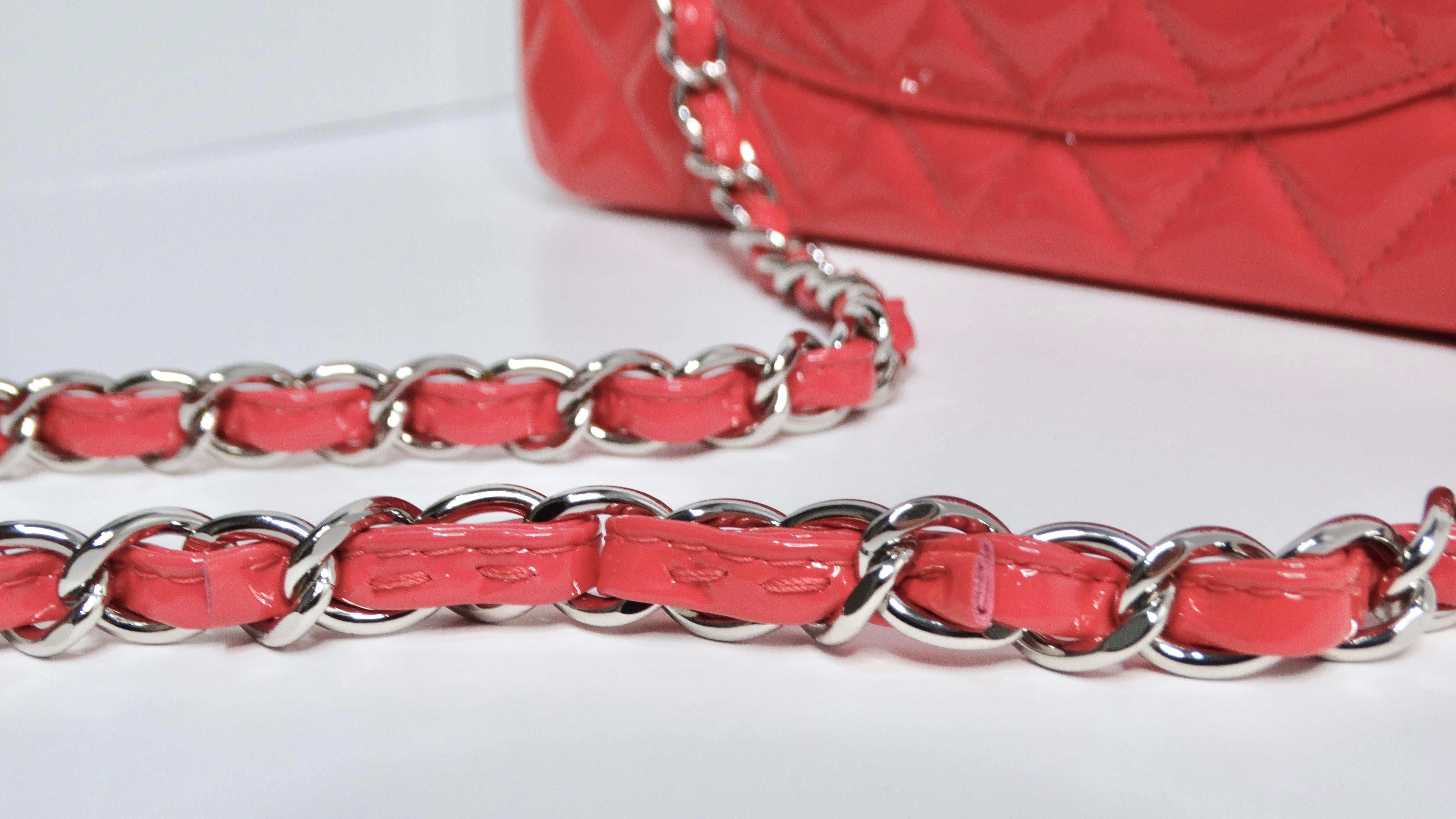 Chanel Ombre Pink Patent Leather Medium Classic For Sale 5