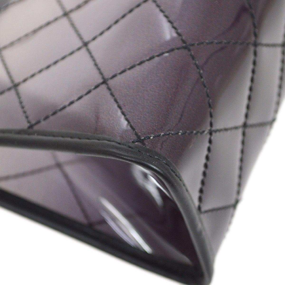 CHANEL Ombre Purple Black Clear PVC Vinyl Clear Silver Shoulder Pochette Bag 1