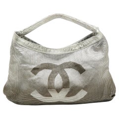Chanel Ombre Silver Perforated Leather Hollywood CC Hobo
