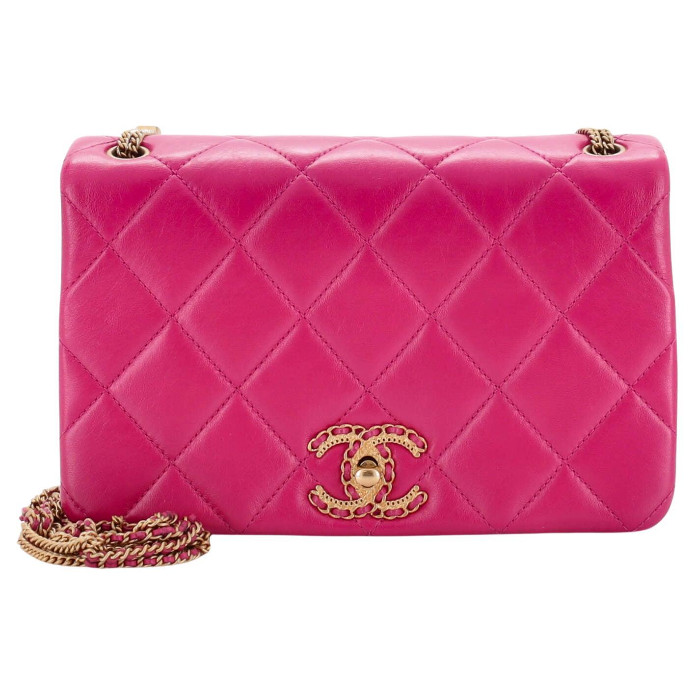 Chanel on and on Full Flap Bag Quilted Lambskin Mini