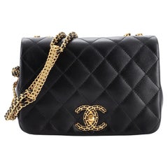 Chanel On And On Full Flap Bag Quilted Lambskin Small
