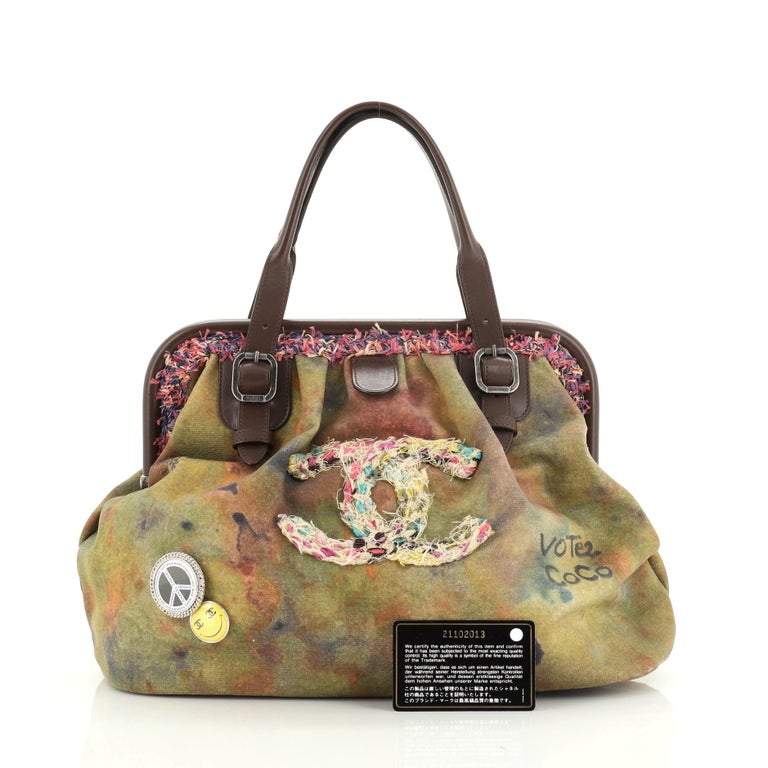 Chanel On The Pavements Graffiti Bowling Bag Canvas at 1stDibs
