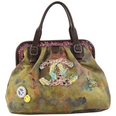 Chanel On The Pavements Graffiti Bowling Bag Canvas