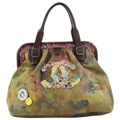 Chanel On The Pavements Graffiti Bowling Bag Canvas