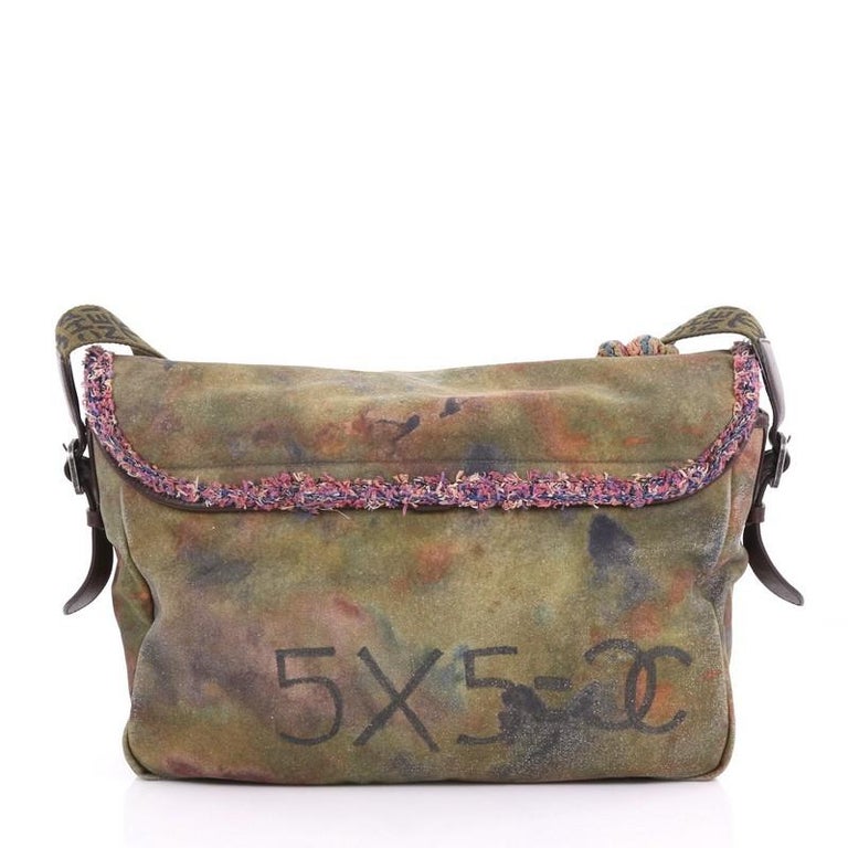 Chanel Graffiti On The Pavement Bag-limited Edition Khaki Canvas Messenger  Bag Cotton ref.139443 - Joli Closet