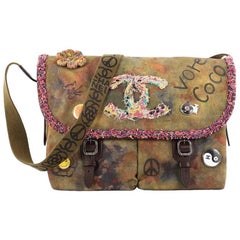 Chanel On The Pavements Graffiti Messenger Bag Canvas Large