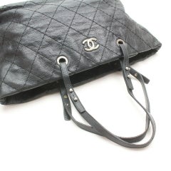 Chanel On The Road Caviar Soft 872535 Black Leather Tote