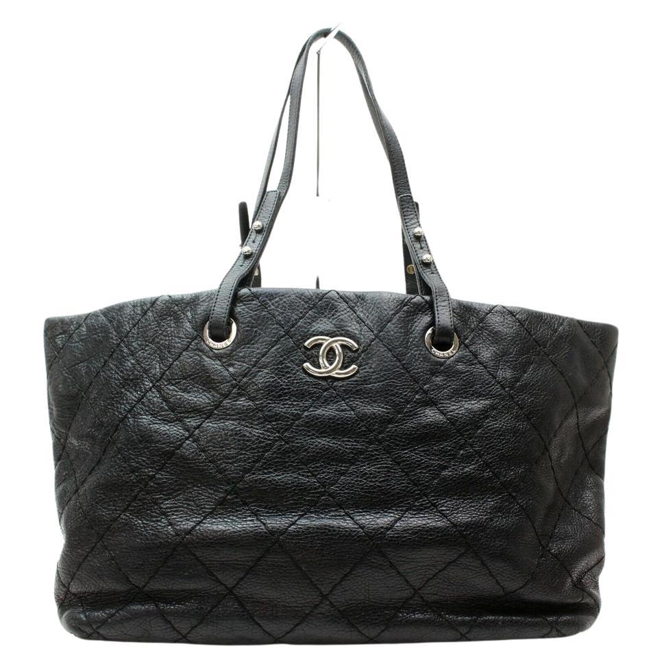 Chanel On The Road Caviar Soft 872535 Black Leather Tote
