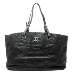 Chanel On The Road Caviar Soft 872535 Black Leather Tote