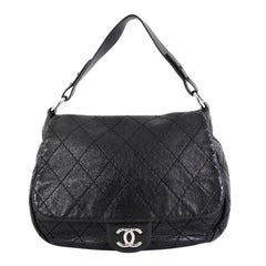 Chanel On the Road Flap Bag Quilted Leather Large