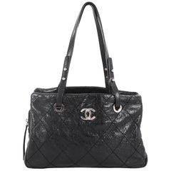 Chanel On The Road Shopping Tote Quilted Leather Medium