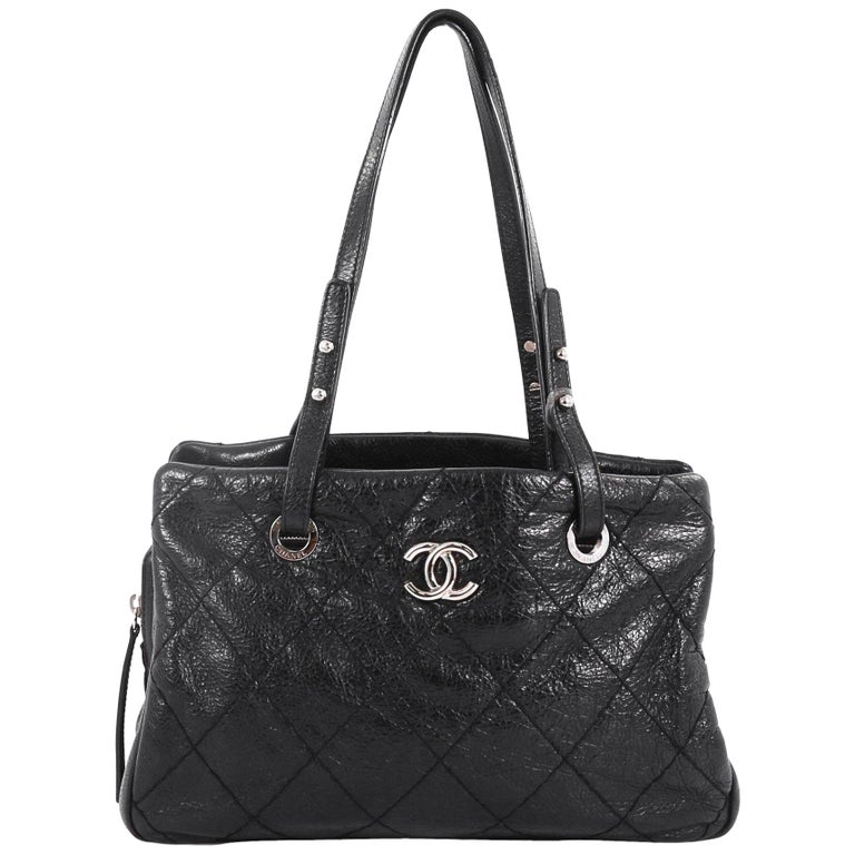 Chanel On The Road Shopping Tote Quilted Leather Medium at 1stDibs