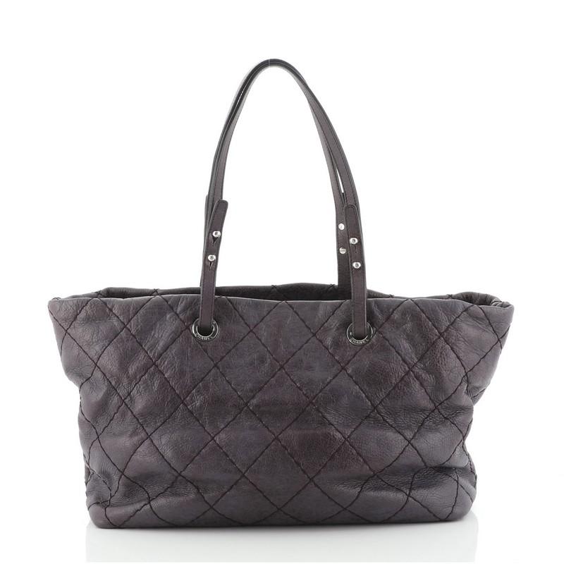 Chanel On The Road Tote Quilted Leather Small In Good Condition In NY, NY