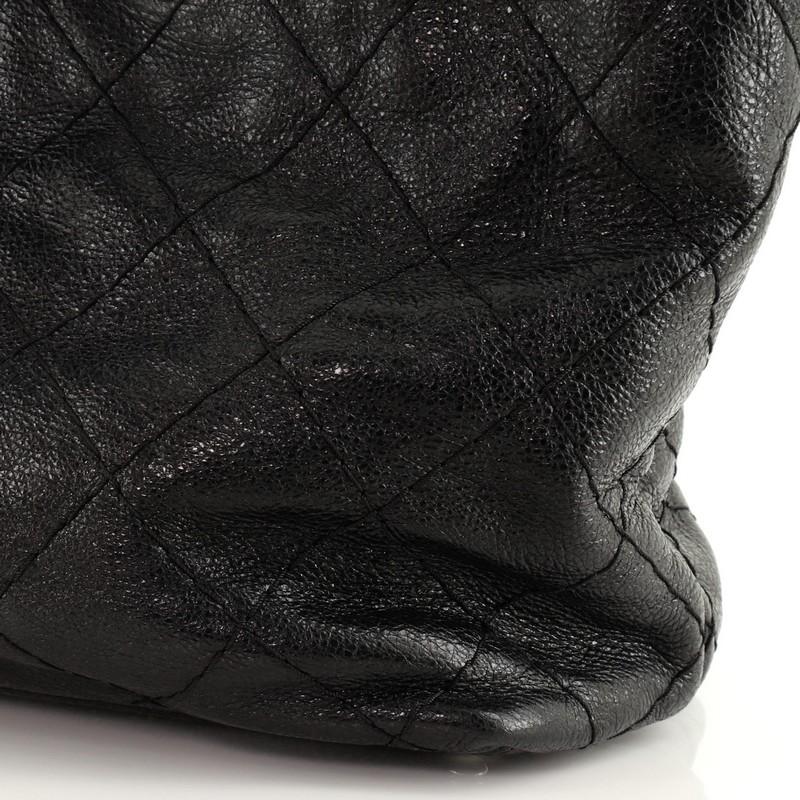 Black Chanel On The Road Tote Quilted Leather Small