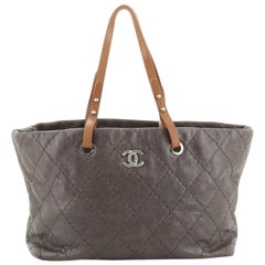 Chanel On The Road Tote Quilted Leather Small