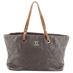 Chanel On The Road Tote Quilted Leather Small