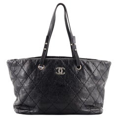 Chanel On The Road Tote Quilted Leather Small