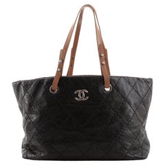 Chanel On The Road Tote Quilted Leather Small