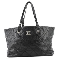 Chanel On The Road Tote Quilted Leather Small