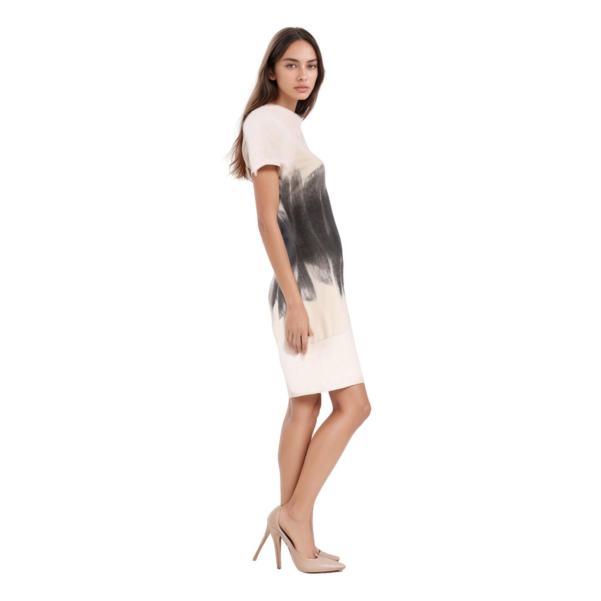 Beige Chanel Open Back Angora & Cashmere Dress For Sale