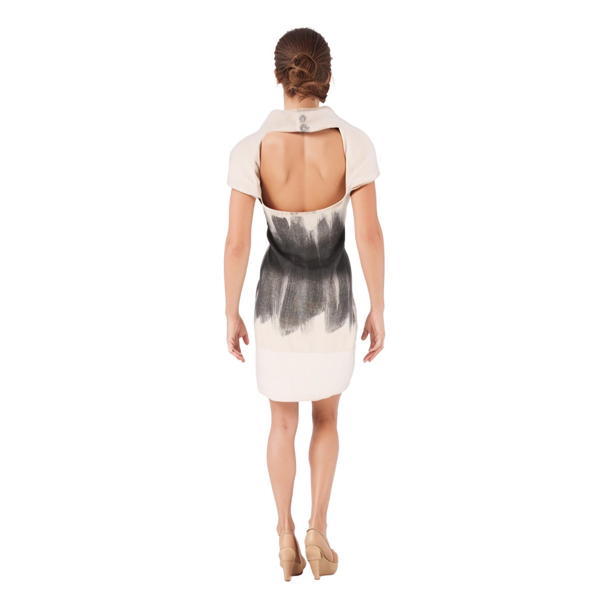 Chanel Open Back Angora & Cashmere Dress In Excellent Condition For Sale In London, GB