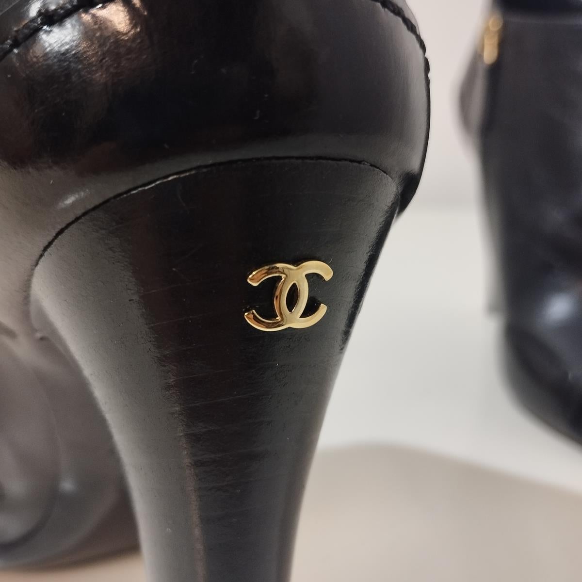 Chanel Open toe Ankle Boots IT 37 For Sale 1