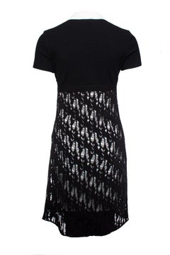 Chanel, open woven wool dress with white collar