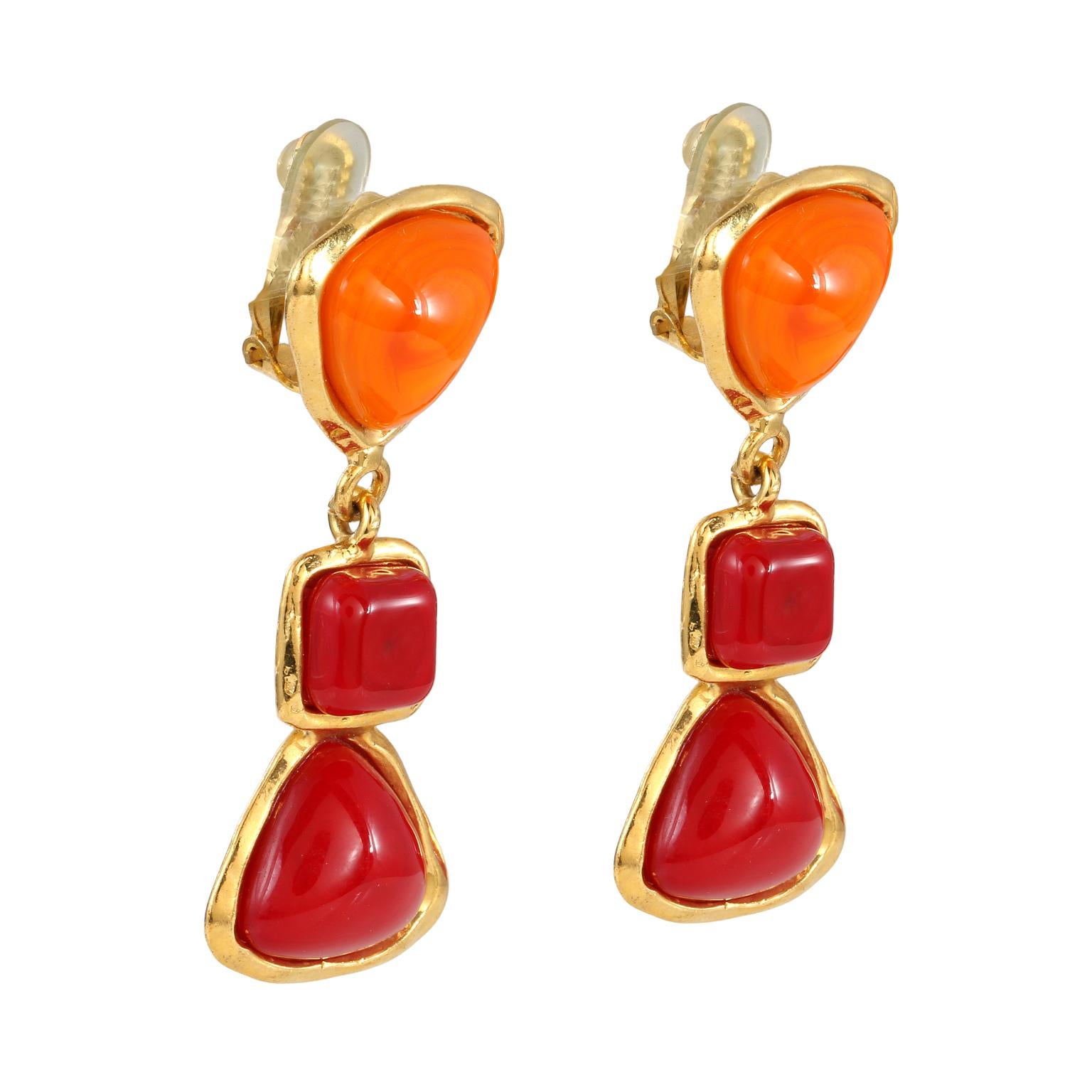 red chanel earrings